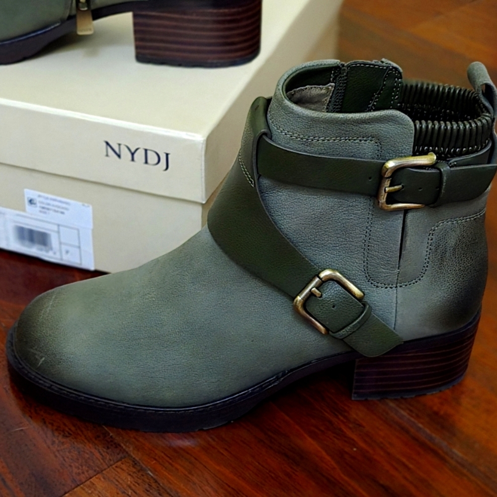 NYDJ green ankle boots women size 7